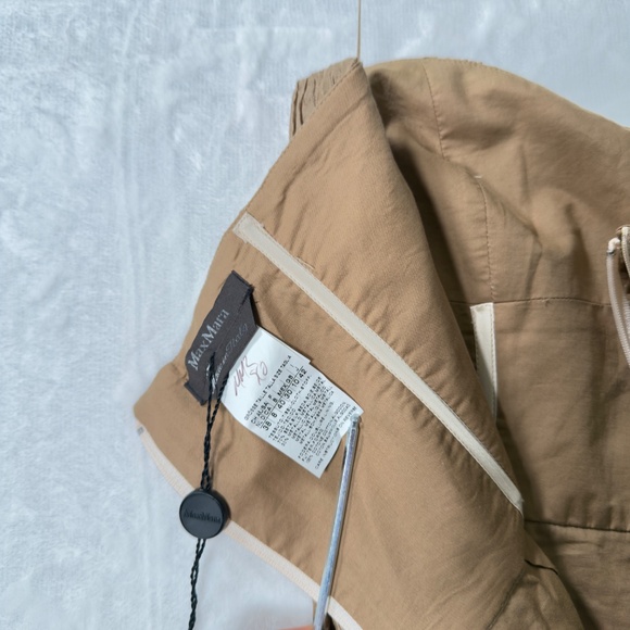 Max Mara Strapless Crinkle Column mini Dress Taupe Textured Strapless Gown US 6 - Picture 8 of 9